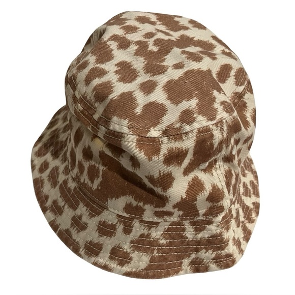 NWT Aerie 100% Cotton Tan and Cream Animal Print Bucket Hat - Picture 5 of 8
